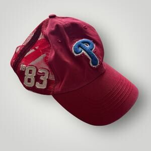 Vintage Philadelphia Phillies Distressed Red Baseball Hat‎ Adjustable